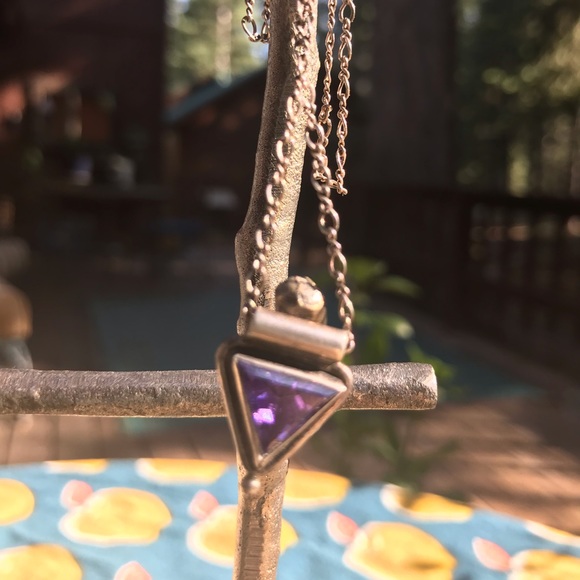 Sterling Silver Chain and Amethyst Pendant - Picture 10 of 10